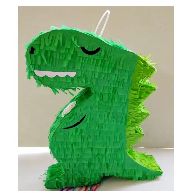 Acessórios para festas de aniversário infantil, adereços para fotografias design pinata para doces ou brinquedos verde dinossauro papel