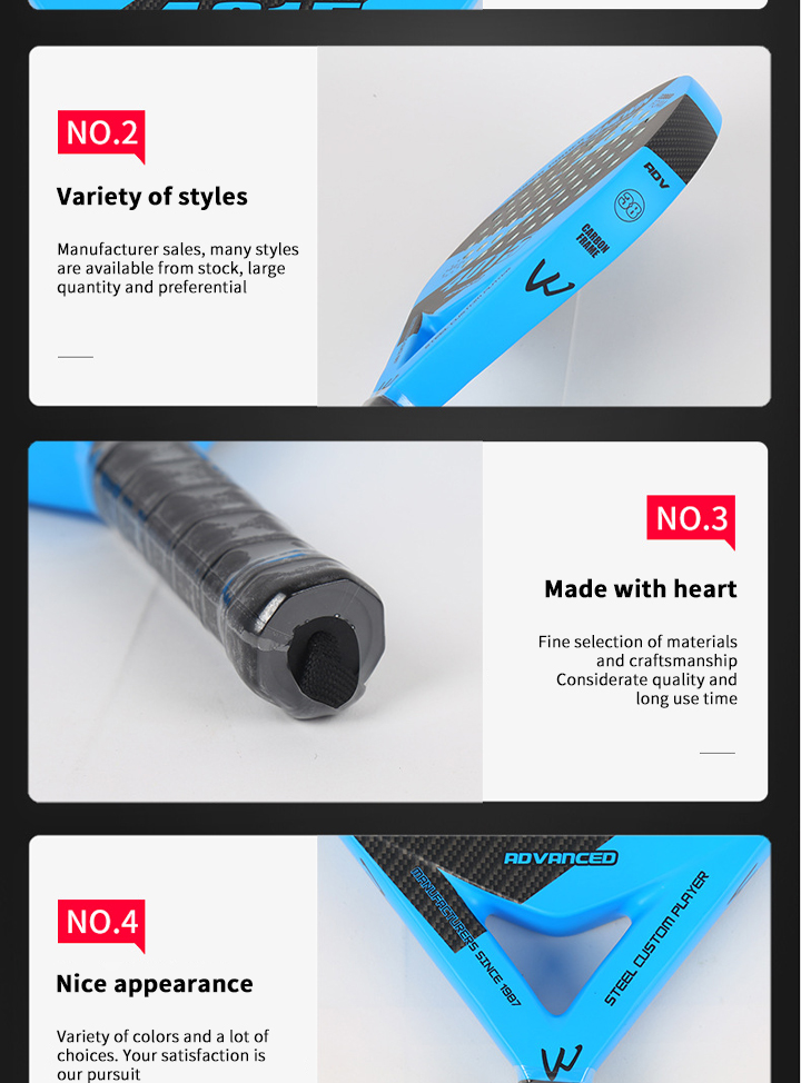 Outdoor tennis paddle factory-made, top-quality carbon fiber paddle