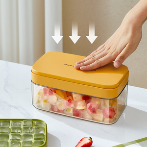 Bandeja de molde de cubo de hielo exprimido de lujo personalizado con caja de almacenamiento - Product Image 1