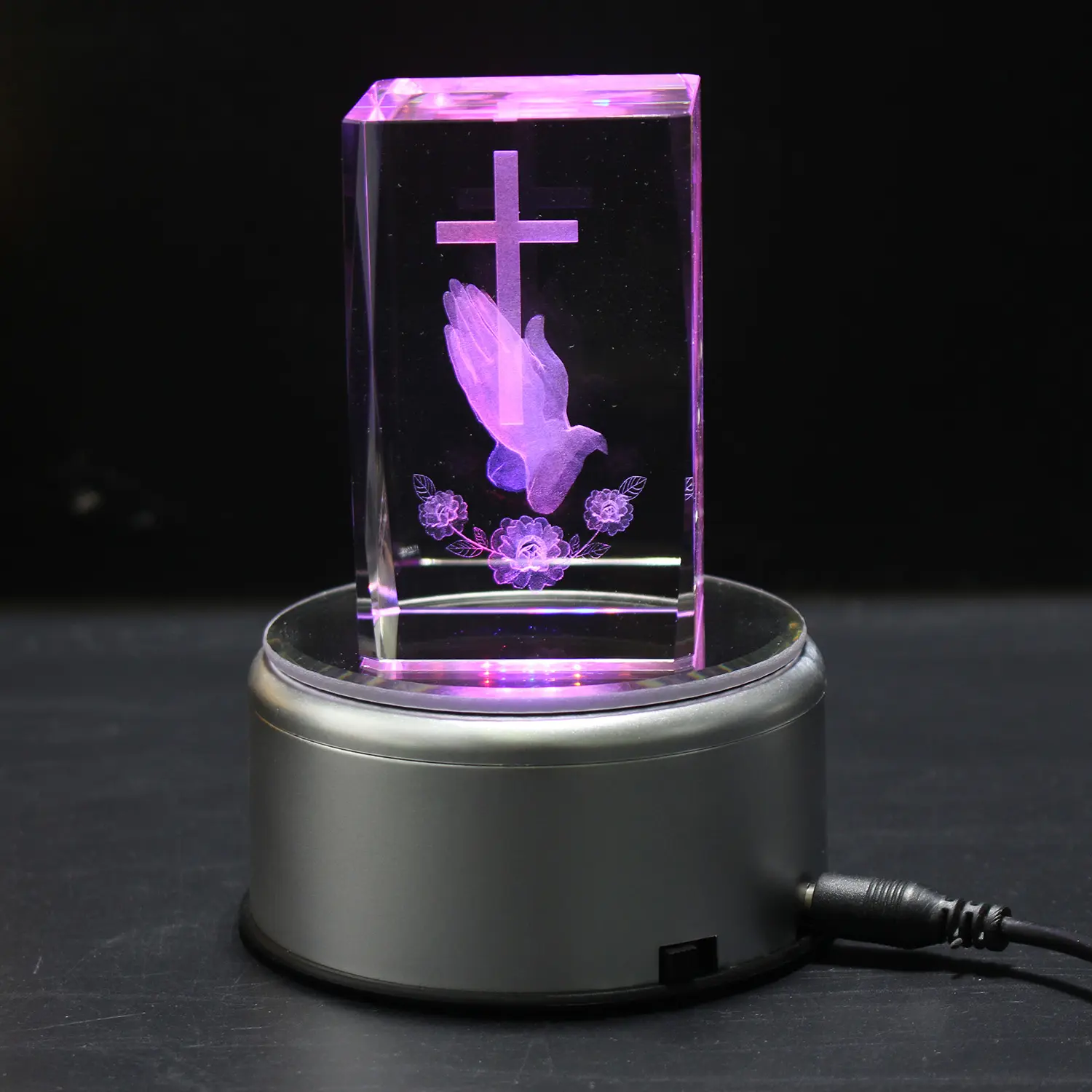 3d cubo cristal religioso bebê batismo, lembrança, presentes