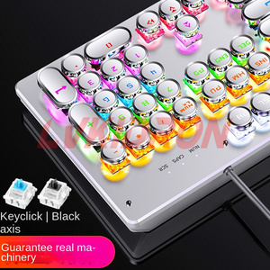 Teclado profesional con iluminación RGB, ergonómico, programable, rico en funciones, teclado para juegos de eje mecánico, teclados - Product Image 4