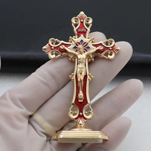 Religious Catholic Crucifix Cross Catholic <strong>Oil</strong> Droped Colors Religious Jesus Cross Icon Metal Statues - Product Image 6