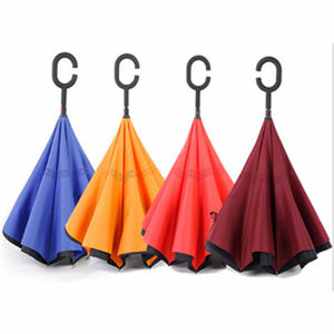 LS户外创意条形图案C柄伞自动倒车伞 - Product Image 5