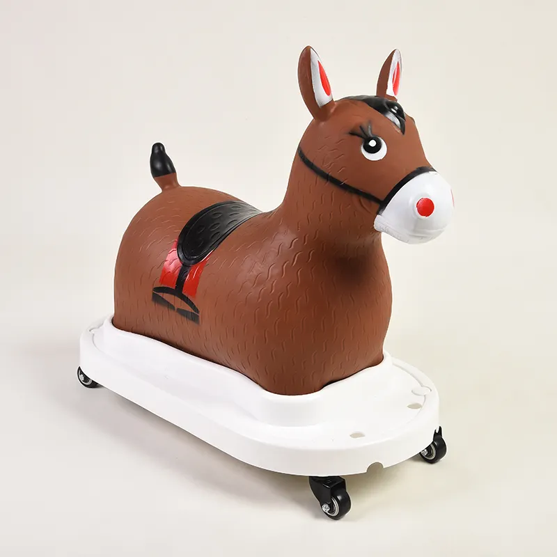 Best china low price horse toys for kids riding animal rider outdoor play brown