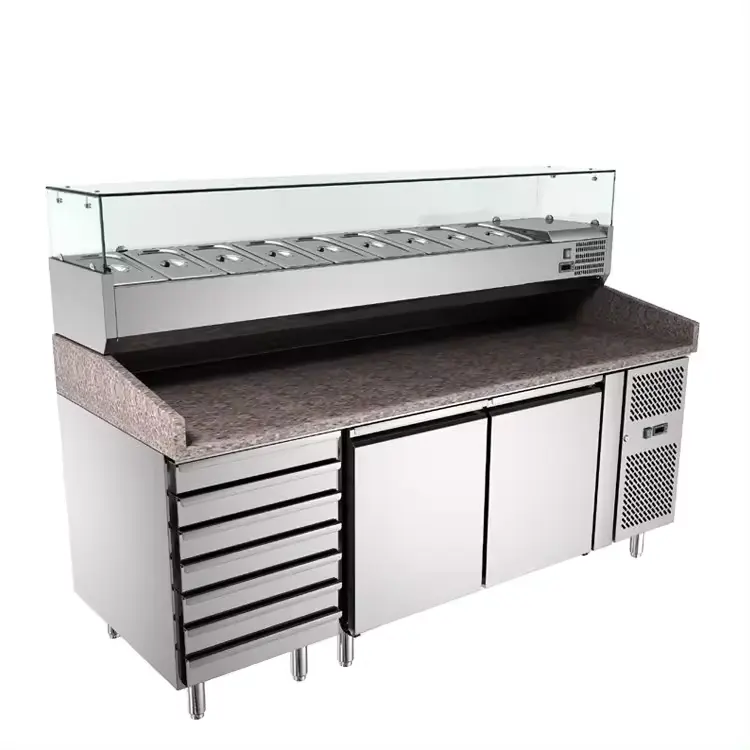 Cucina commerciale frigorifero fabbrica acciaio inox 200L ~ 450L personalizzabile tavolo frigo Freezer per vendita al dettaglio e alberghi