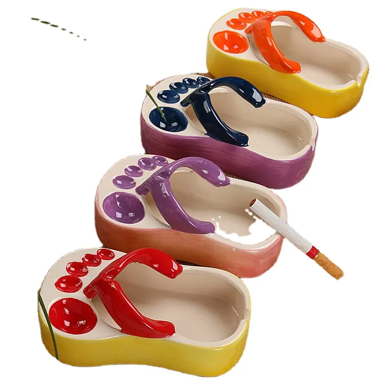 Keramische Handwerkornamenten Slippers Asbak Sigarettenbakjes Flip Flop Asbak Voor Decoratie