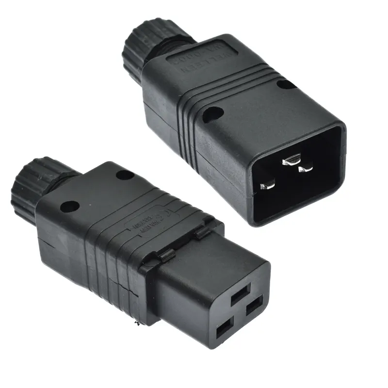 Conector iec c19 c20 PDU 16a250v adaptador de enchufe de alimentación hembra macho de extensión eléctrica enchufe