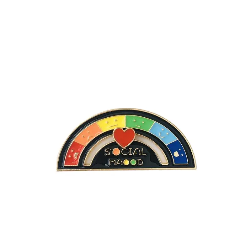 Adjustable Rainbow Social Energy Pin - My Social Status Creative Lapel Pin, Fun Enamel Emotional Pin 7 Days A Week