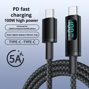 สาย PD ชาร์จเร็วแบบคู่100W 1.2m, พร้อมจอแสดงผลดิจิตอลอะลูมิเนียมอัลลอยและแจ็คเก็ตไนลอนสำหรับ Apple 15สำหรับไอแพดและแล็ปท็อป - Product Image 6
