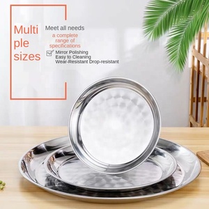 多规格不锈钢泰式加厚底式大圆托盘 - Product Image 6
