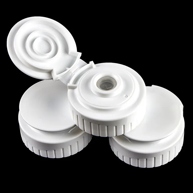 Tapa abatible con válvula de silicona para botella de plástico, tapa de Caño Blanco de 38mm