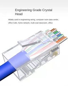 Fabbrica Gigabit attraverso il foro non schermato 8 p8c cavo di rete connettore 6 tipi attraverso foro di cristallo testa RJ45 - Product Image 3