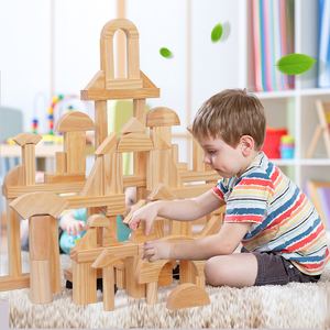 Ahşap inşaat yapı taşları Set istifleme tuğla kurulu oyunları çocuk oyun ve hayal geliştirme - Product Image 3