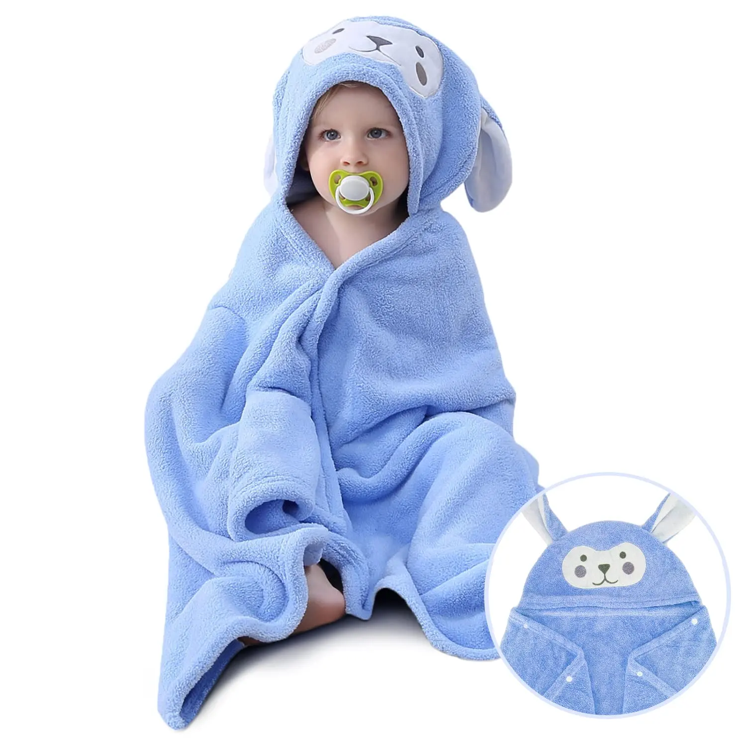 Vente en gros enfant serviette de bain cape séchage rapide dessin animé cape bébé câlin couette bébé douche corail polaire à capuche peignoir