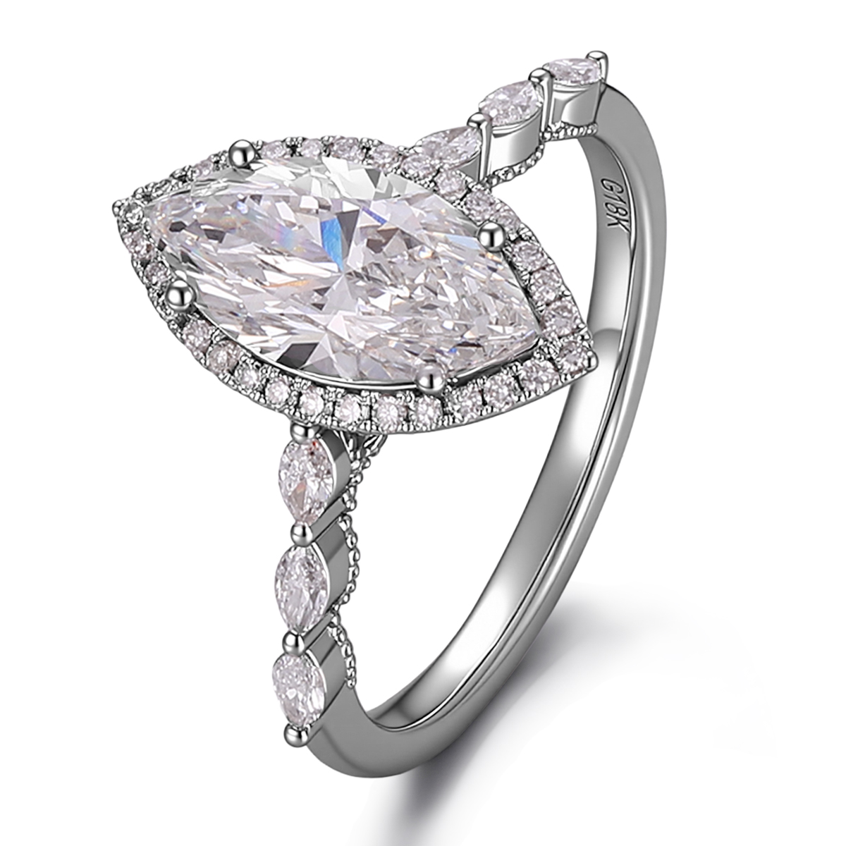 Bague en or massif 14 carats avec diamant de laboratoire