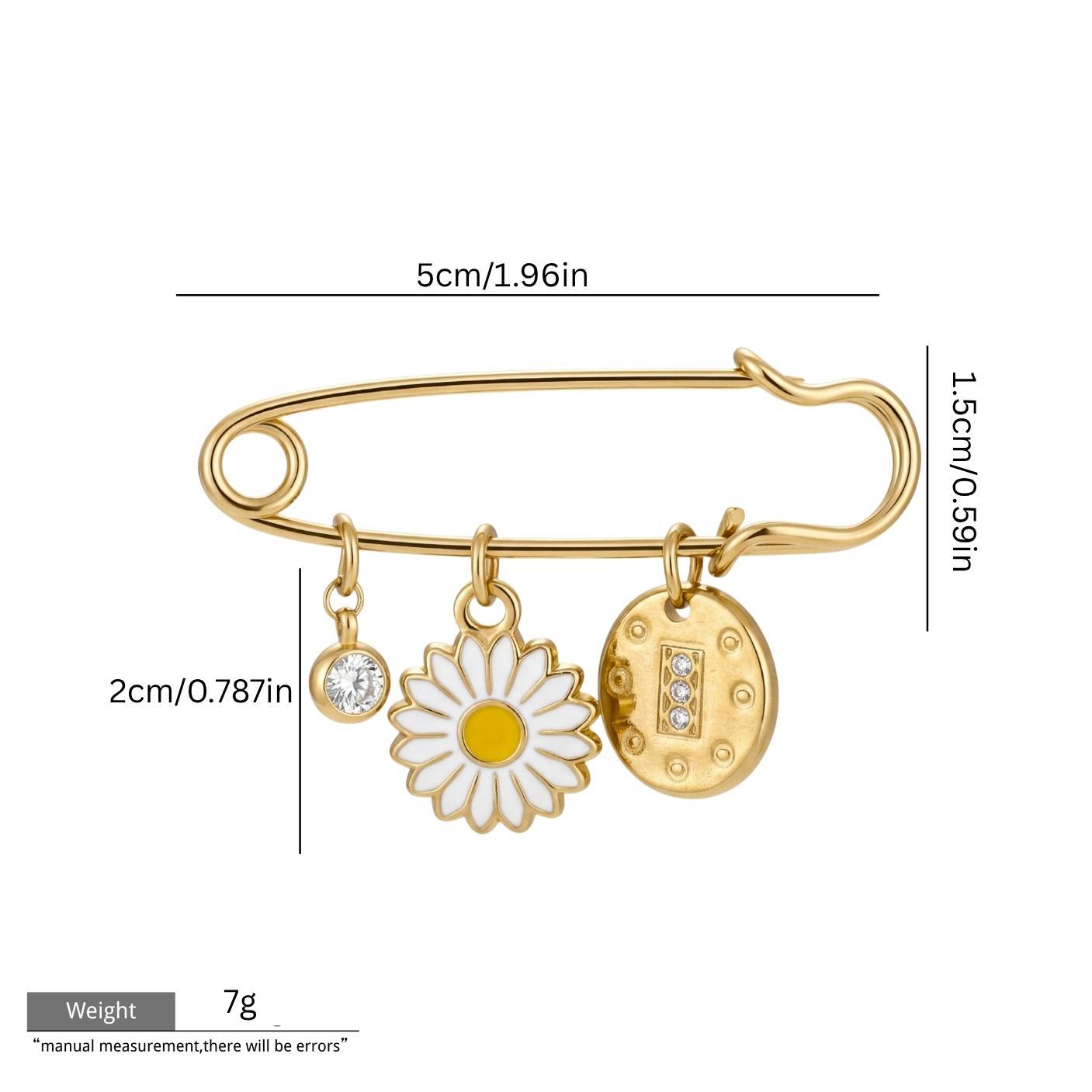 Gold Sunflower Disc Brooch GRJ4802BH