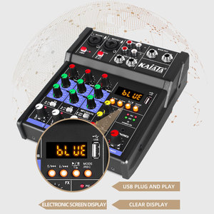 Mezclador de Audio KAIKA de 4 canales, consola de mezcla de sonido portátil, interfaz USB, entrada de ordenador, Monitor fantasma de 48V, grabación de Audio - Product Image 3