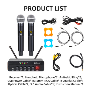 Karaoke Wireless <strong>Microphone</strong> System with Reverberation DSPBT5.0 Optical <strong>Input</strong> and <strong>Output</strong> Interface