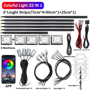 22 in <strong>1</strong> Dream Color RGB Dynamic Car Interior Light Wireless APP Control Ambient Atmosphere <strong>LED</strong> Light Kit for Car - Product Image 5