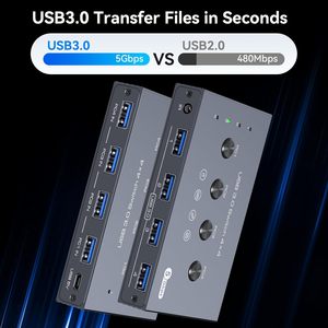 OEM ODM USB 3.0スイッチャー4ポートキーボードマウススキャナープリンターリモートケーブル4コンピュータ4デバイスの在庫 - Product Image 4