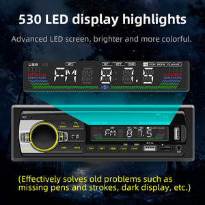 1 Din BT araba MP3 çalar LED ışık HD ekran Usb SD kart hızlı şarj Stereo kayıpsız müzik FM radyo - Product Image 2