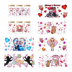 Renk karikatür karakter transferi Sticker yapıştırıcı çıkartmaları Uv Dtf sarar cam bardak DIY su geçirmez 16oz Uv yazıcı için yıkanabilir QZYY - Product Image 6