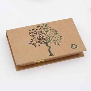 定制标志记事本便签套装牛皮纸封面塑料盒，带尺子 - Product Image 2