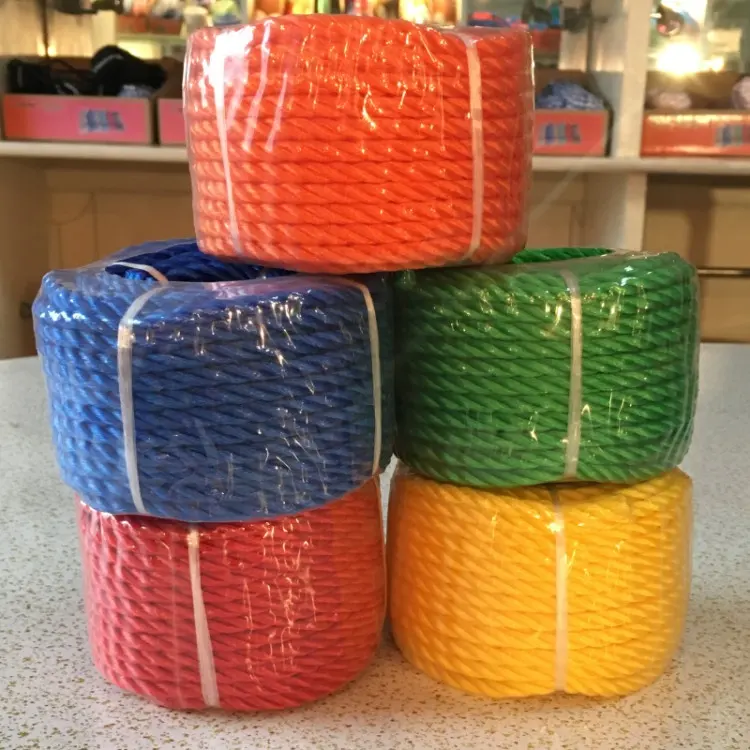 Cuerda trenzada de algodón de 3 hebras, 3mm/4mm/10mm/16mm, de colores
