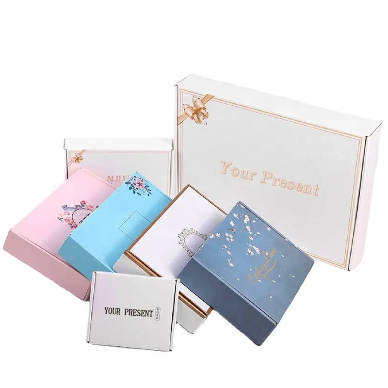 Pacote de meias de papel dobráveis com design personalizado, fácil de dobrar, acessórios para presente, caixa grande de presente, embalagem de folha de cama com logotipo