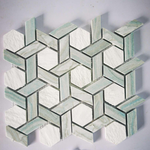 Sang Trọng Hình Lục Giác 3D Thiết Kế Gạch <span class=keywords><strong>Mosaic</strong></span> Đá Cẩm Thạch Hiện Đại Sàn Gỗ Phong Cách Cho Ban Công Mặt Đất Sàn Hồ Bơi Cho Phòng Khách Ứng Dụng - Product Image 6