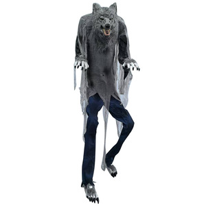 Halloween Large Electric Werewolf Ornament Outdoor Horror Induction Decor Animatronic Animated Props Supplies Glowing Luminous