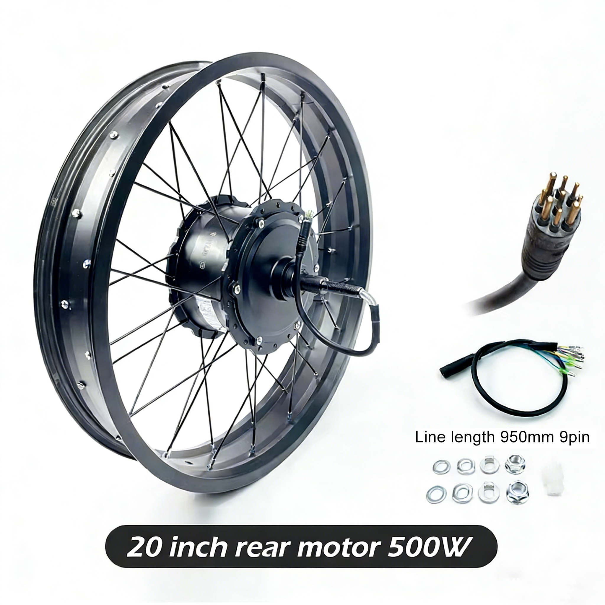 Roue arrière 500W noire