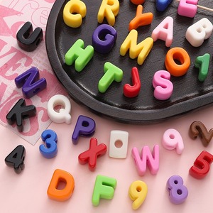 10ピース/バッグアルファベットビーズ大穴文字カラフルアクリルビーズアクセサリーおしゃれDIYブレスレットネックレスキーチェーン