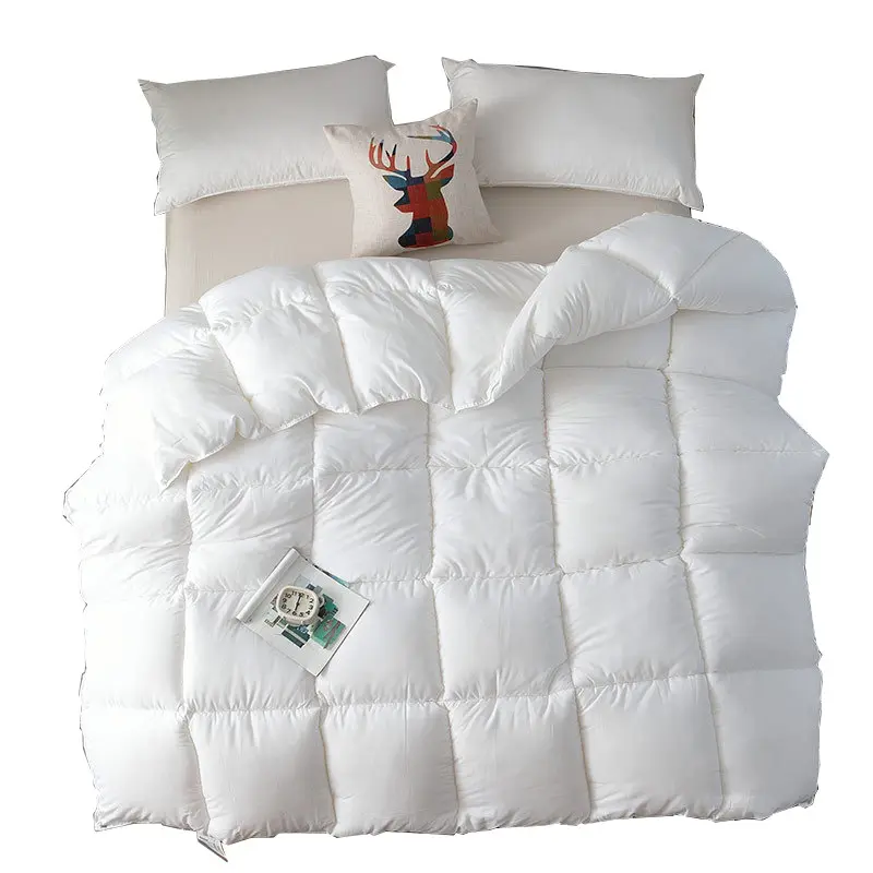 Wholesale Four Season Full Cotton Downproof Fabric Duvet Comforter Quilted Twin King Bed Hotel Quilt Duvet