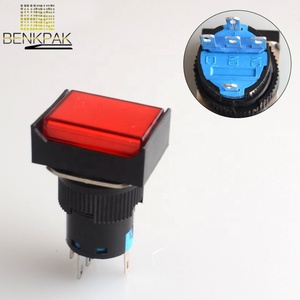 16mm rettangolo lampada LED 5pin momentaneo interruttore a pulsante struttura elettronica materiale plastico Max tensione 250V interruttore 1 no1nc - Product Image 5