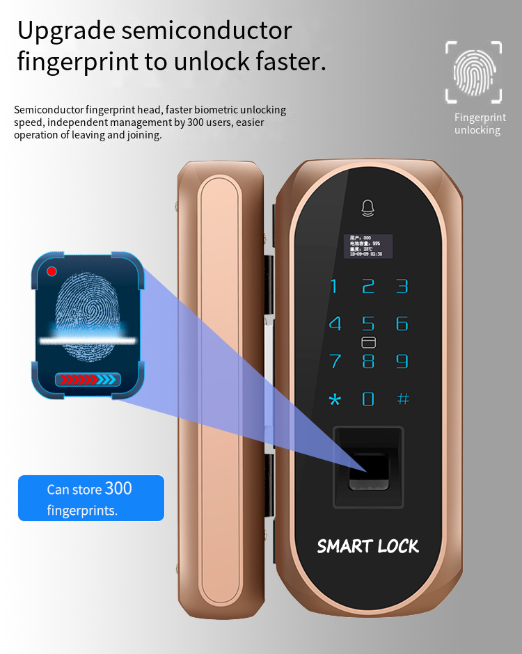 sliding glass door lock unlock-free password induction remote control lock protection locks applet smart home electronics safety