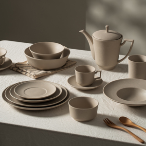 Hiện đại đơn giản phong cách Frosted thiết kế Bán Buôn Đồ đá mộc mạc Bộ đồ ăn Matte nhà nhà hàng gốm Bộ đồ ăn - Product Image 2