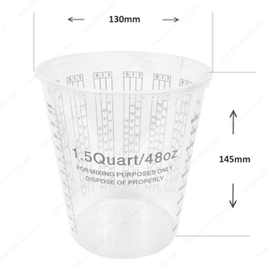 48 oz 1.5 <strong>Quart</strong> Auto Paint Measuring <strong>Cups</strong> 48 Ounce PP Plastic Disposable Resin Epoxy Mixing <strong>Cups</strong> Graduated Paint Mixing <strong>Cups</strong> - Product Image 6