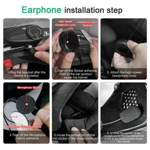 Paquete doble de auriculares para casco de motocicleta Q8, auriculares inalámbricos con intercomunicador, auriculares impermeables de 1500m, sistema de comunicación de largo alcance - Product Image 5