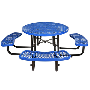 Ngoài trời công viên municipal nhựa nhiệt dẻo thép thương mại Dã Ngoại bảng với băng ghế dự bị bên ngoài Patio kim loại vòng Ăn Dã Ngoại bảng CHA - Product Image 1