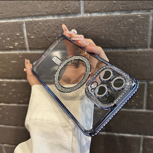 เคสโทรศัพท์มือถือแบบแม่เหล็กสำหรับ iPhone 14 15 12 11 10พร้อมฝาหลังเลนส์กล้องเพชร - Product Image 4