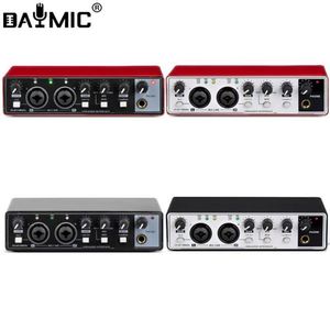 Mini <strong>Audio</strong> <strong>Interface</strong> 2 Channels 24bit 192kHz XLR 6.35MM <strong>Inputs</strong> Usb PC Sound Card Recording for Studio Live Computer - Product Image 2