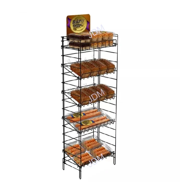 Crochet de sol Supermarché Magasin Rack Stand Produit Fil Accessoires Étagères en métal Présentoirs à bonbons