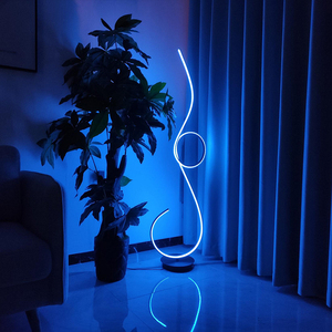 İskandinav Modern köşe zemin lambası oturma odası için RGB LED ışık uzaktan kumanda ve App kontrol konut kullanımı için ABS malzeme - Product Image 4