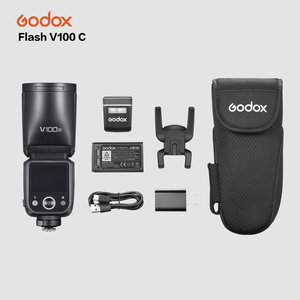 Godox V100 C TTL锂离子圆头触摸屏相机闪光灯2.4G佳能无线TTL触摸屏相机闪光灯 - Product Image 3