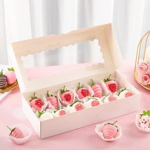 Trắng cửa sổ hộp bánh giấy cho các mặt hàng bánh cho cupcakes Bánh sô cô la dâu tây - Product Image 2