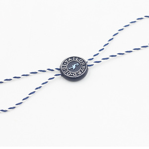 Custom 3d Embossed Brand Name Logo Garment <strong>String</strong> <strong>Loop</strong> Plastic Seal <strong>Tag</strong> Sustainable <strong>Hang</strong> <strong>Tag</strong> <strong>String</strong> Lock - Product Image 3