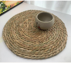DD2636库存天然餐桌装饰杯架垫桌面保护绝缘针织亚麻杯垫饮料 - Product Image 6