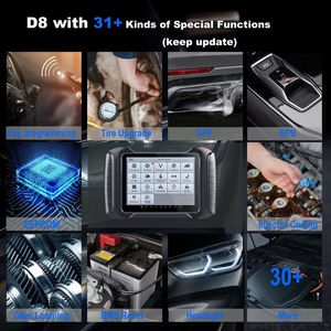 XTOOL D-8 Automotive Scan Tool Bidirektion ale Steuerung OBD2 Auto diagnose scanner ECU-Codierung 38 + Services + Schlüssel programmierung