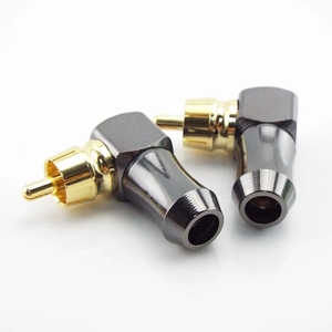 90 Degree <strong>RCA</strong> Male Plug Connector L Type Audio <strong>Wire</strong> Adapter Gold Plated Solder Terminal for 6.2mm <strong>Speaker</strong> Cable Right Angle